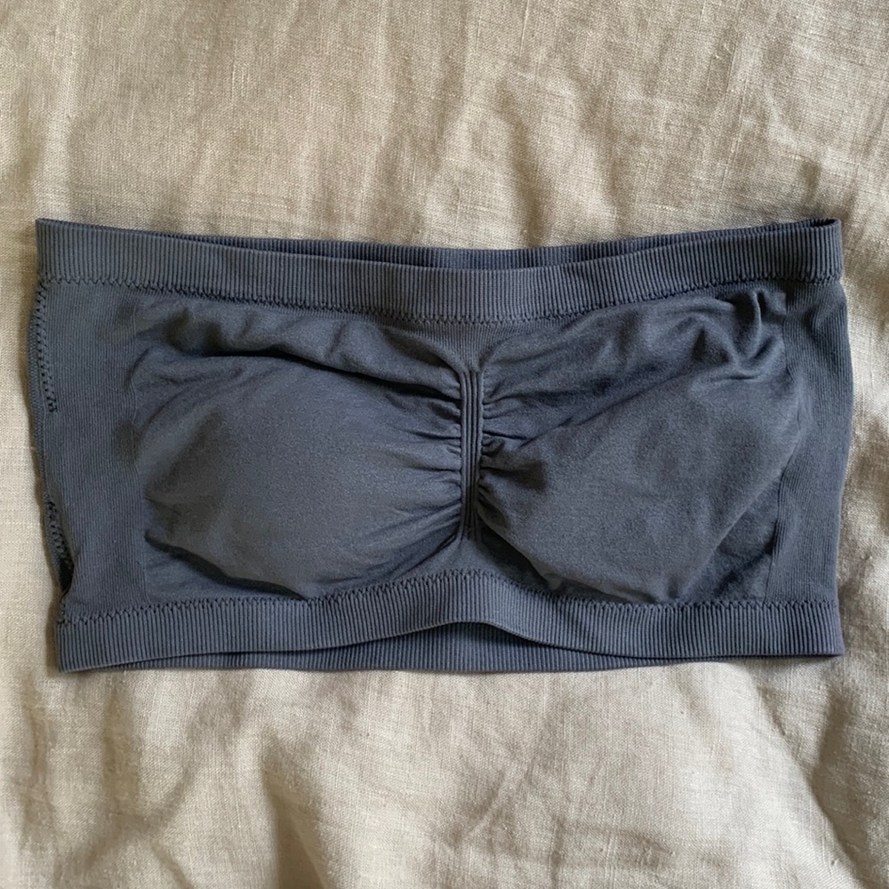 Strapless Bra w/ Removable Pads | Gray, Size M